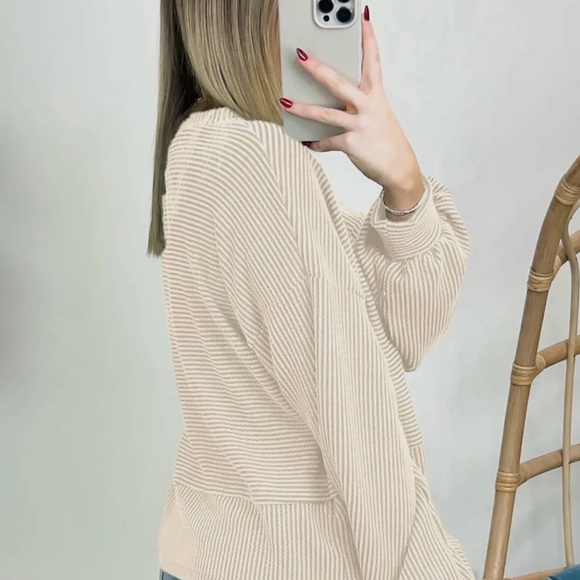 Apricot Waffle Knit Button-Up - Picture 2 of 5